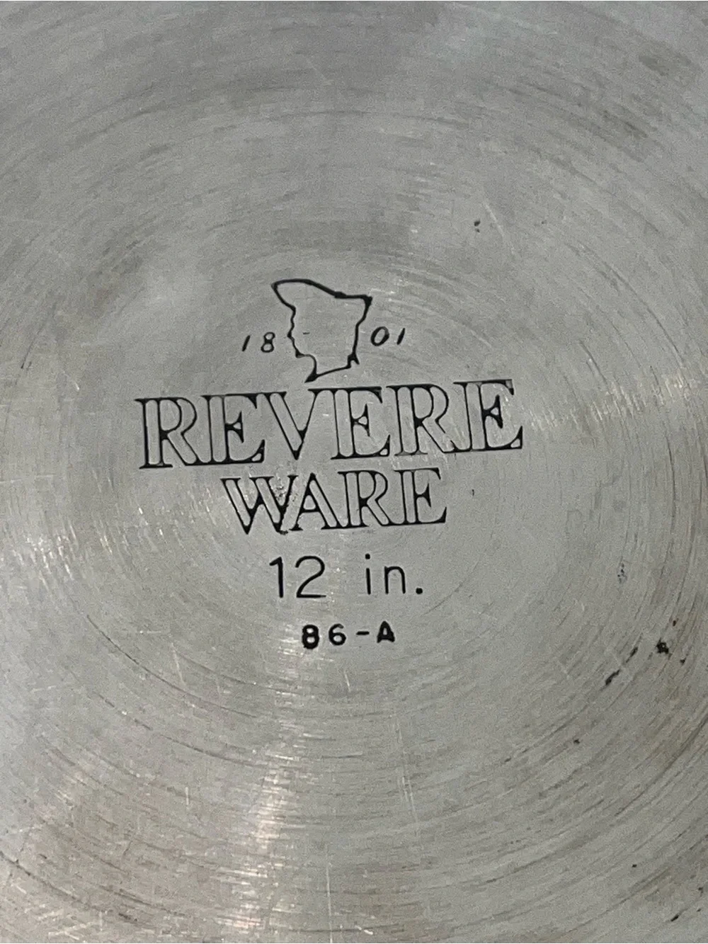Vintage Revere Ware 12 Inch Stainless Steel Skillet W/Lid: USA 86a